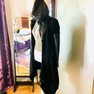 BLANK NYC Knit & Vegan Leather Duster